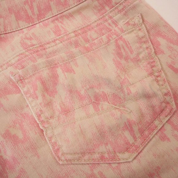 American Eagle Womens Jeggings Sz 8 Pink Stretch Jeans Inseam 26.5" Zip Cuff - Picture 7 of 8